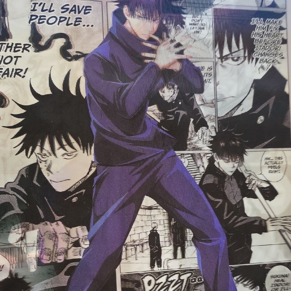 Anime Wall Art Decor with Purple and Black Design